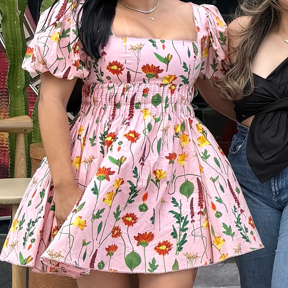 Agua Bendita Pink Floral Dress